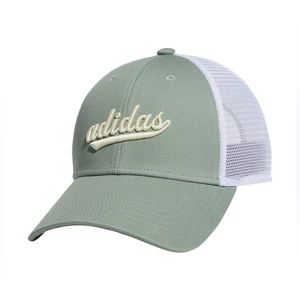 🆕 Adidas green white mesh trucker snapback hat cap